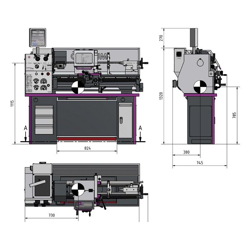 Tour à métaux TH 3309 D 400V