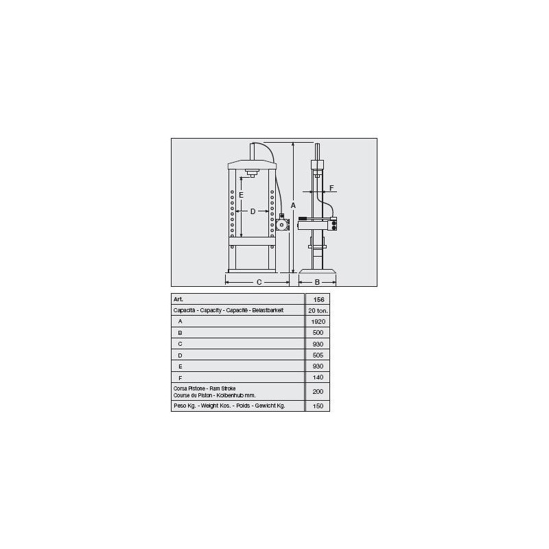 Presse hydraulique type main 156 20T